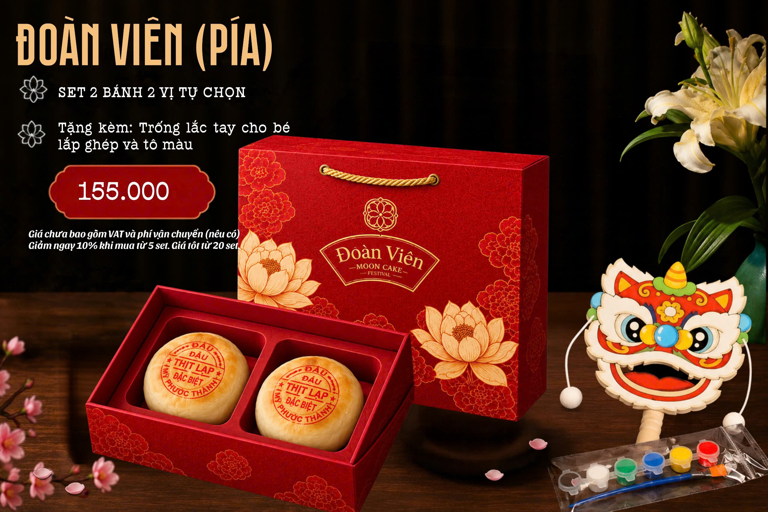 Set Đoàn Viên bánh pía 155K